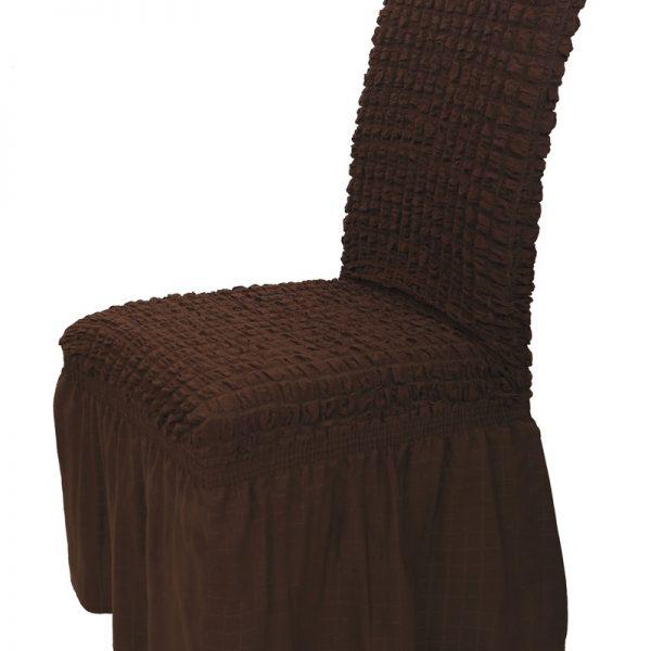 Viopros Κάλυμμα Καρέκλας με Βολάν Casual Σοκολά