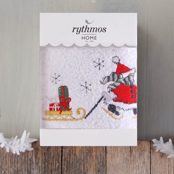 Rythmos Christmas Terry Gift Set (4 Χιονανθρωποσ) Προσωπου (50X90) Λευκο