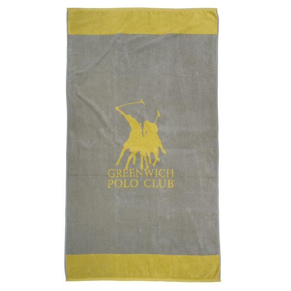 Greenwich Polo Club Πετσετα Θαλάσσης 90Χ170 3889 Γκρι – Κιτρινο Γκρι – Κιτρινο